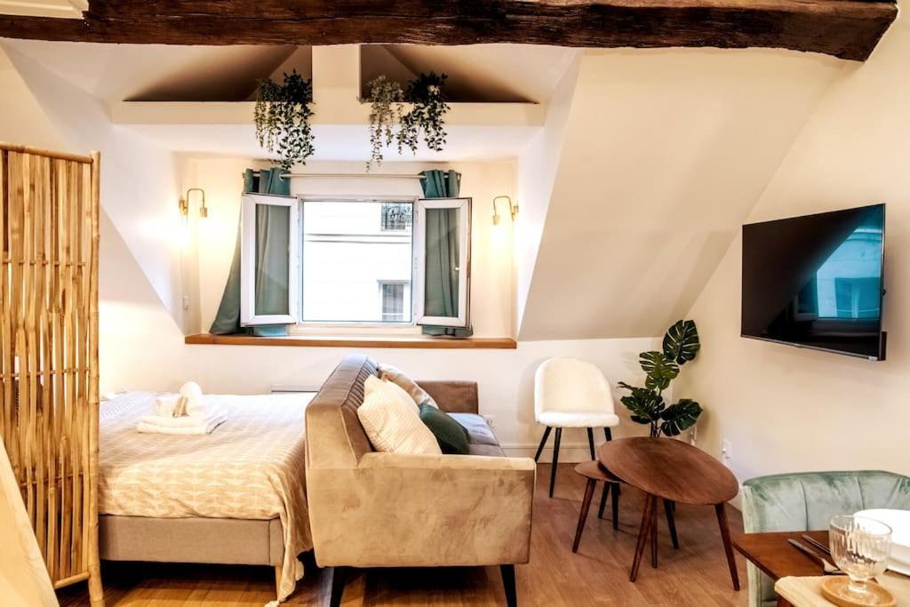 Spacious Studio In Paris Hyper Center - Smart Tv & Wifi - 4P ภายนอก รูปภาพ