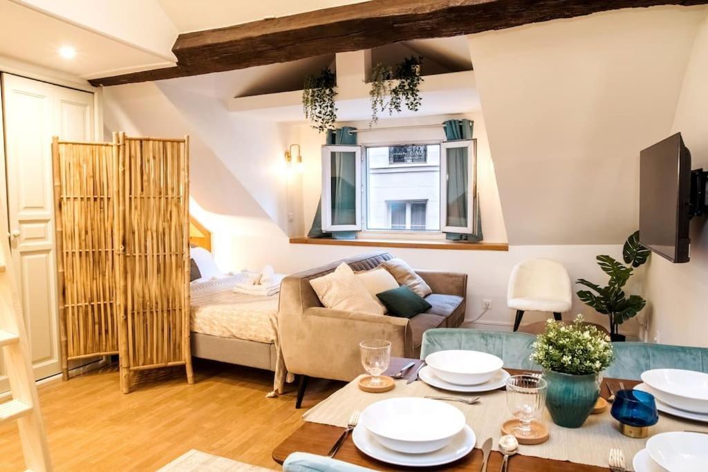 Spacious Studio In Paris Hyper Center - Smart Tv & Wifi - 4P ภายนอก รูปภาพ